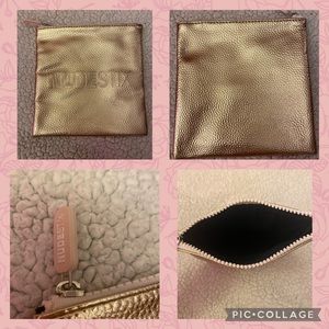NUDESTIX rose gold metallic cosmetics bag